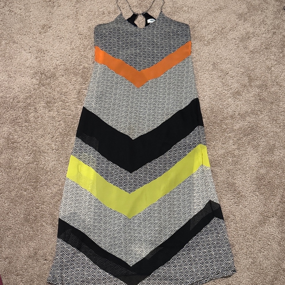 Old Navy Chevron Maxi Dress - Orange, Yellow, Black